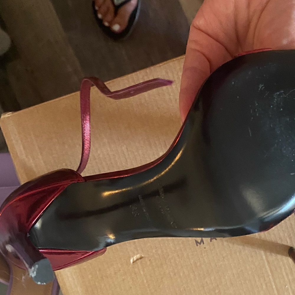 [Saint Laurent] red metallic heels BNWT #7 - Picture 4 of 7